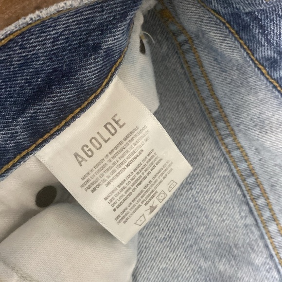 AGOLDE 90s Pinch Waist Ripped High Waist Straight Leg Jeans SZ 28 in Backdrop - Picture 14 of 16